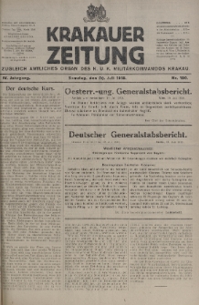 Krakauer Zeitung : zugleich amtliches organ K. u. K. Militär-Kommandos Krakau. 1918, nr 190