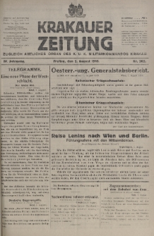 Krakauer Zeitung : zugleich amtliches organ K. u. K. Militär-Kommandos Krakau. 1918, nr 203