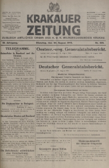 Krakauer Zeitung : zugleich amtliches organ K. u. K. Militär-Kommandos Krakau. 1918, nr 221