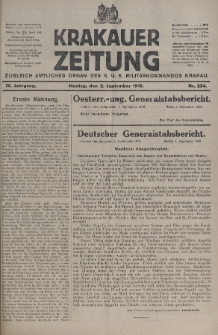 Krakauer Zeitung : zugleich amtliches organ K. u. K. Militär-Kommandos Krakau. 1918, nr 234