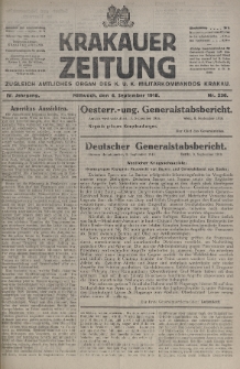 Krakauer Zeitung : zugleich amtliches organ K. u. K. Militär-Kommandos Krakau. 1918, nr 236