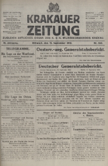 Krakauer Zeitung : zugleich amtliches organ K. u. K. Militär-Kommandos Krakau. 1918, nr 243