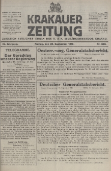 Krakauer Zeitung : zugleich amtliches organ K. u. K. Militär-Kommandos Krakau. 1918, nr 252