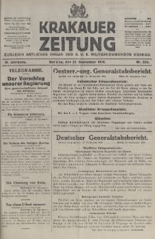 Krakauer Zeitung : zugleich amtliches organ K. u. K. Militär-Kommandos Krakau. 1918, nr 253