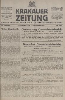 Krakauer Zeitung : zugleich amtliches organ K. u. K. Militär-Kommandos Krakau. 1918, nr 258