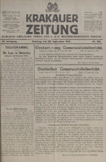 Krakauer Zeitung : zugleich amtliches organ K. u. K. Militär-Kommandos Krakau. 1918, nr 261