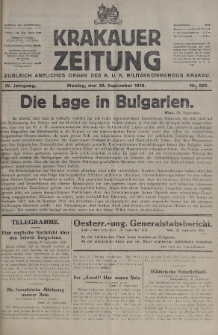 Krakauer Zeitung : zugleich amtliches organ K. u. K. Militär-Kommandos Krakau. 1918, nr 262