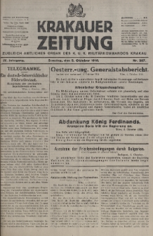 Krakauer Zeitung : zugleich amtliches organ K. u. K. Militär-Kommandos Krakau. 1918, nr 267