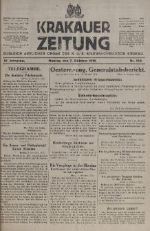 Krakauer Zeitung : zugleich amtliches organ K. u. K. Militär-Kommandos Krakau. 1918, nr 269