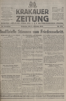 Krakauer Zeitung : zugleich amtliches organ K. u. K. Militär-Kommandos Krakau. 1918, nr 270