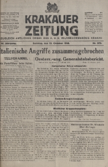 Krakauer Zeitung : zugleich amtliches organ K. u. K. Militär-Kommandos Krakau. 1918, nr 275