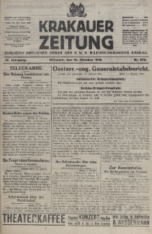 Krakauer Zeitung : zugleich amtliches organ K. u. K. Militär-Kommandos Krakau. 1918, nr 278