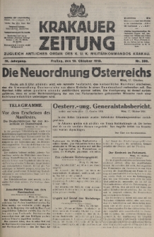 Krakauer Zeitung : zugleich amtliches organ K. u. K. Militär-Kommandos Krakau. 1918, nr 280