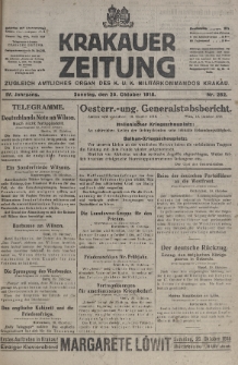 Krakauer Zeitung : zugleich amtliches organ K. u. K. Militär-Kommandos Krakau. 1918, nr 282