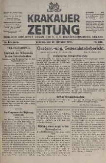 Krakauer Zeitung : zugleich amtliches organ K. u. K. Militär-Kommandos Krakau. 1918, nr 289