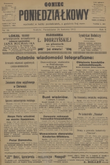 Goniec Poniedziałkowy. R.2, 1912, nr 18 + dod.