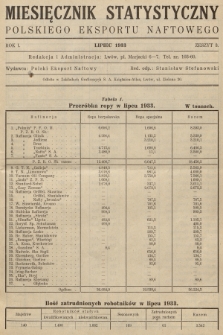 Miesięcznik Statystyczny Polskiego Eksportu Naftowego. R.1, 1933, z. 3