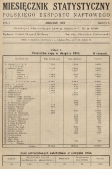 Miesięcznik Statystyczny Polskiego Eksportu Naftowego. R.1, 1933, z. 4