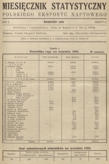 Miesięcznik Statystyczny Polskiego Eksportu Naftowego. R.1, 1933, z. 5