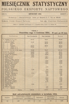 Miesięcznik Statystyczny Polskiego Eksportu Naftowego. R.2, 1934, z. 4