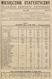 Miesięcznik Statystyczny Polskiego Eksportu Naftowego. R.2, 1934, z. 5