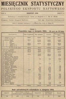 Miesięcznik Statystyczny Polskiego Eksportu Naftowego. R.2, 1934, z. 8