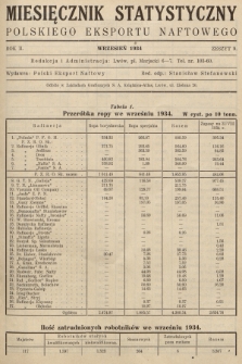 Miesięcznik Statystyczny Polskiego Eksportu Naftowego. R.2, 1934, z. 9