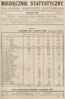 Miesięcznik Statystyczny Polskiego Eksportu Naftowego. R.2, 1934, z. 12