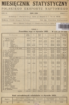 Miesięcznik Statystyczny Polskiego Eksportu Naftowego. R.3, 1935, z. 1