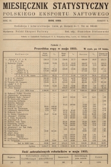 Miesięcznik Statystyczny Polskiego Eksportu Naftowego. R.3, 1935, z. 5