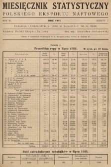 Miesięcznik Statystyczny Polskiego Eksportu Naftowego. R.3, 1935, z. 7