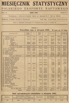 Miesięcznik Statystyczny Polskiego Eksportu Naftowego. R.3, 1935, z. 8