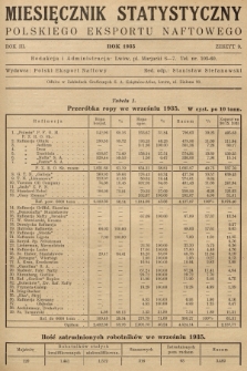 Miesięcznik Statystyczny Polskiego Eksportu Naftowego. R.3, 1935, z. 9