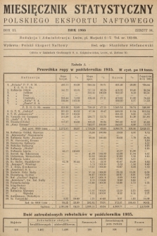 Miesięcznik Statystyczny Polskiego Eksportu Naftowego. R.3, 1935, z. 10