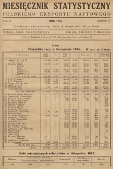 Miesięcznik Statystyczny Polskiego Eksportu Naftowego. R.3, 1935, z. 11