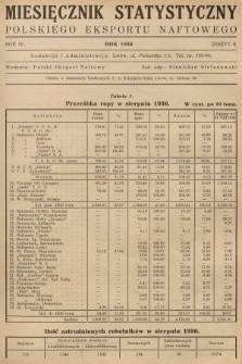 Miesięcznik Statystyczny Polskiego Eksportu Naftowego. R.4, 1936, z. 8