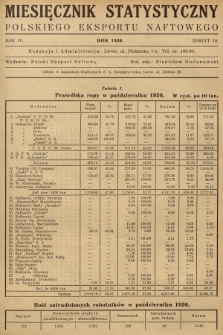 Miesięcznik Statystyczny Polskiego Eksportu Naftowego. R.4, 1936, z. 10