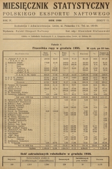 Miesięcznik Statystyczny Polskiego Eksportu Naftowego. R.4, 1936, z. 12