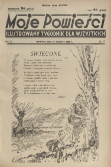 Moje Powieści : ilustrowany tygodnik dla wszystkich. R.3, 1935, nr 15