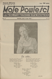 Moje Powieści : ilustrowany tygodnik dla wszystkich. R.3, 1935, nr 29