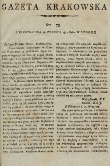 Gazeta Krakowska. 1811, nr 78