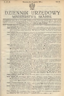 Dziennik Urzędowy Ministerstwa Skarbu. 1921, nr 47-48