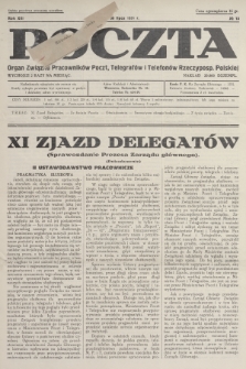 Poczta : organ Związku Pracowników Poczt, Telegrafów i Telefonów Rzeczyposp. Polskiej. R.13, 1931, nr 13
