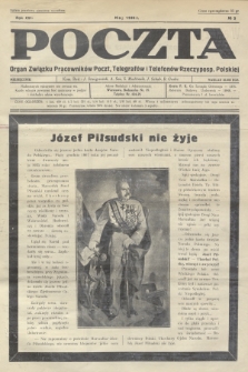 Poczta : Organ Związku Pracowników Poczt, Telegrafów i Telefonów Rzeczyposp. Polskiej. R.17, 1935, no 5