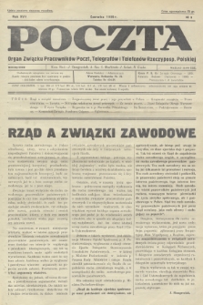 Poczta : Organ Związku Pracowników Poczt, Telegrafów i Telefonów Rzeczyposp. Polskiej. R.17, 1935, no 6
