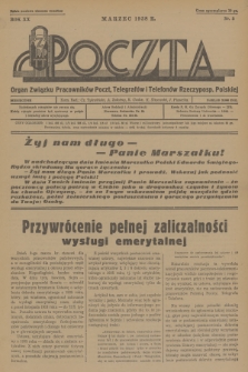 Poczta : Organ Związku Pracowników Poczt, Telegrafów i Telefonów Rzeczyposp. Polskiej. R.20, 1938, no 3