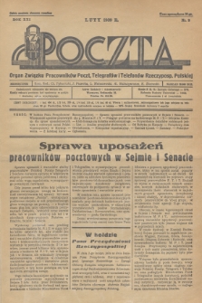 Poczta : Organ Związku Pracowników Poczt, Telegrafów i Telefonów Rzeczyposp. Polskiej. R.21, 1939, no 2