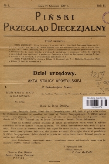 Piński Przegląd Diecezjalny. R.3, 1927, no 1