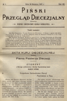 Piński Przegląd Diecezjalny : pismo urzędowe Kurji Biskupiej. R.7, 1931, no 4