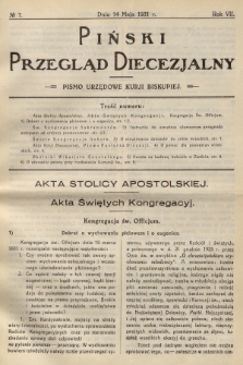 Piński Przegląd Diecezjalny : pismo urzędowe Kurji Biskupiej. R.7, 1931, no 7